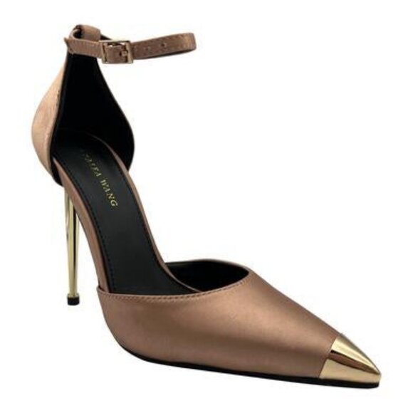 AZALEA WANG " THE BOWING BEAUTIFUL " CLASSIC TAN STILETTO ( BRAND NEW !! - Picture 1 of 5
